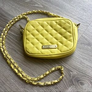 Steve Madden yellow quilted clutch